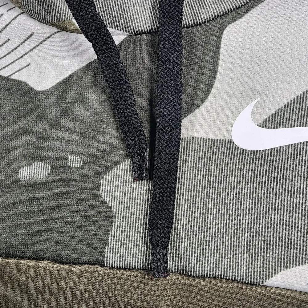 Nike Dri-FIT Hoodie Sweatshirt Mens Small Green Camo Pullover Fleece‎ Athletic